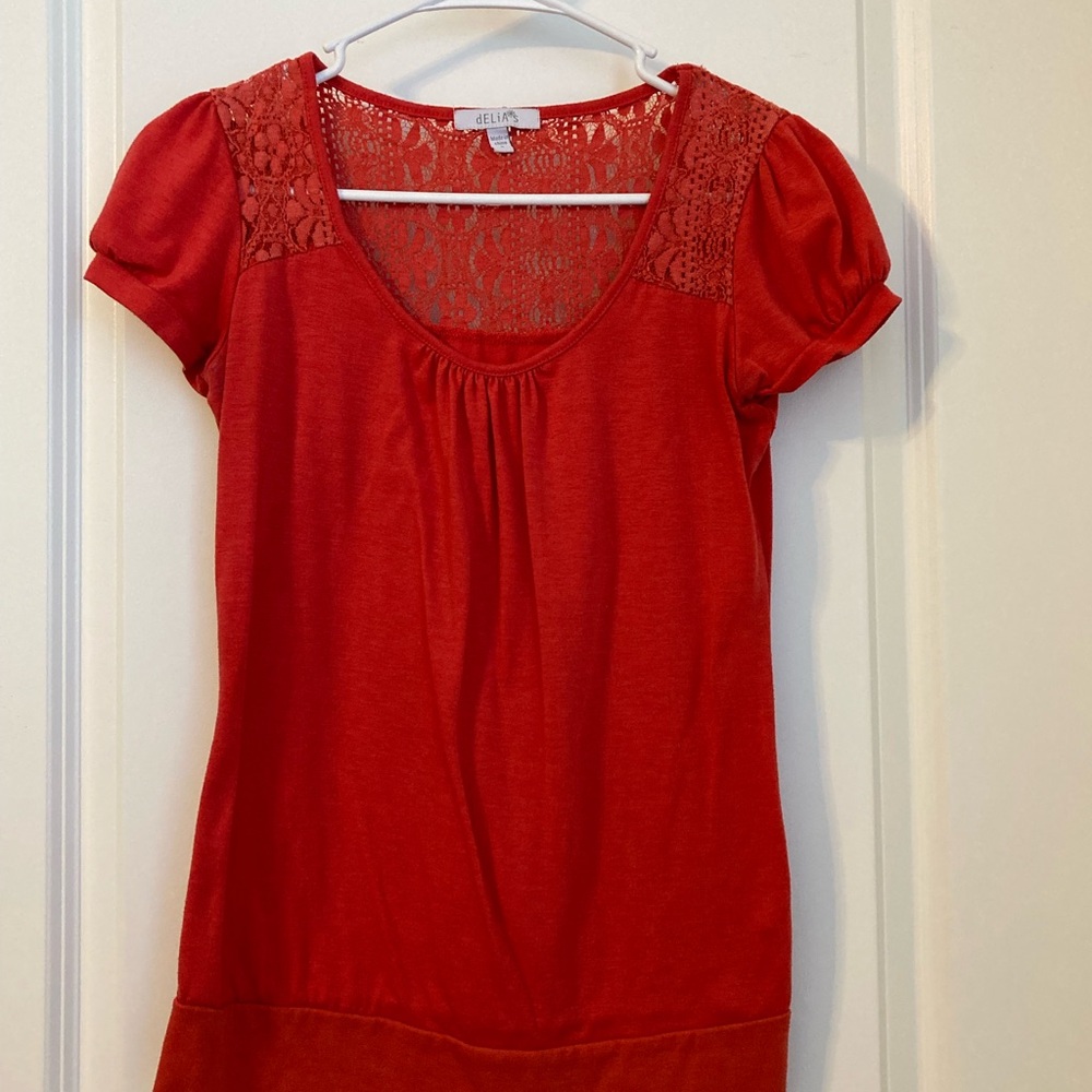 Delia's Red Lace Top